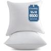 FAVRIQ ZASTION Favriq - Inserti per cuscini quadrati da 45 x 45 cm, con fodera in 100% cotone, per sedia, letto, divano, auto, forma alternativa, cuscino decorativo, bianco (set da 2)