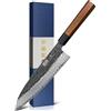 HOSHANHO Coltello da Chef da 20 cm, Coltello da Cucina in Acciaio ad Alto Tenore di Carbonio 10CR15MOV a 9 Strati, Coltello Chef Gyuto Professionale Giapponese con Manico Ottagonale in Palissandro