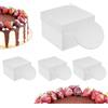 Relaxdays Set 4 scatole per Torte, Dischi Inclusi, 30x30x30 cm, Alte, per Matrimoni e Compleanni, Cartone Bianco