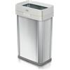 Clorox Pattumiera da 13 galloni - 50 L Slim Open Top Pattumiera per spazi commerciali, cucina, ufficio, corpo rettangolare stretto in acciaio inox con bordo incernierato e protezione dagli odori