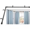 Anndason Bastone per tenda angolare da 2,5 cm, resistente, 76-210 cm, a forma di L, per finestre (nero)