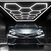 DIKHEE Lampada da garage a LED 14-Hex 672 W, 6500 K, deformabile, lampada da soffitto a LED, per garage, officina, magazzino, cantina, palestra