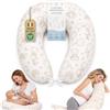 The Double Twenty Cuscino Gravidanza e Allattamento in Fiocco di Memory Foam - Federa Ipoallergenica Sfoderabile - Supporto Ergonomico per Dormire Meglio OEKO-TEX e Made in Italy - Beige