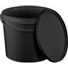 BenBow Secchio con coperchio 5l nero 20x 5 litri - alimenti sicuri, stabile, ermetico, antigoccia, inodore - contenitore in plastica con manico - vuoto
