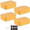 CNKHDZ Set di 4 contenitori con coperchio, contenitori impilabili con coperchio, contenitori in plastica, contenitori per scaffali, cucina, bagno (Giallo, 25.5 * 18 * 7.7cm)