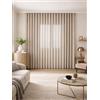 Tende Arredo Tessile - Tenda Artigianale con Binario con Onde Passo 8 a Soffitto Scorrevole SU MISURA: Altezza 300cm (da concordare) Larghezza a Scelta (Tenda Tortora Binario Bianco 200cm)