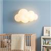 Alpinaluz Aplique da Parete LED Bambini Nube 3D 7W in Policarbonato Bianco con Luce Tricolore CCT 3000K/4000K/6000K, Design Sicuro e Moderno per Camerette e Spazi Infantili