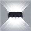 HAWEE Moderno Lampada da Parete LED Applique da Parete Impermeabile Alluminio Lampada da Muro Interno Esterno per Bagno, Portico, Camera da Letto, Corridoio, Soggiorno, Scale, 8W Bianco