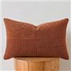 FDTERN Federe Cuscini Rosso Ruggine 35x55 per Divano in Velluto a Coste Moderno Morbido Motivo a Croce Decorativa Copricuscini con Cerniera Invisibile per Divano Camera da Letto