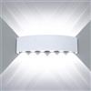HAWEE Moderno Applique da Parete LED Lampada da Parete Impermeabile Alluminio Lampada da Muro Interno Esterno per Camera da Letto, Bagno, Portico, Corridoio, Scale, Soggiorno, 12W Bianco