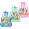 GUIZIYAO Borsa Giochi Spiaggia, 3 PCS Borsa da Spiaggia in Rete con Coulisse, Borsa da Spiaggia Portatili Pieghevoli, per Vacanze al Mare, Viaggi in Famiglia, Nuoto (A)