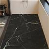 Odot Tappeto Doccia Antiscivolo, Texture Elegante Tappetino da Bagno in Luffa PVC, Tappeto Lavabile, Tappeti Bagno Asciugatura Rapida con Scarico per Area Umida (Nero Bianco,80x120cm)