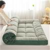HUMAJORY Materasso Giapponese da Pavimento, Materasso Futon Spesso, Materassino, Materasso Pieghevole Arrotolabile, Materasso for Dormitorio, Cuscino da Pavimento, Letto(Plaid Green,90x200cm)