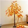 LOGT Luci LED per Albero di Acero Foglie Albero Artificiale Lampada Decorazioni Autunnali Luci per Albero con Spina e Cavo Lampade da Terra Interno ed Esterno Albero di Natale Illuminazione,180cm