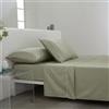COTTON ARTean Set di lenzuola 90 x 190/200 raso verde chiaro leuna | 3 pezzi: piano di lavoro, lenzuolo regolabile, 1 federa per cuscino, letto 90 cm | 100% cotone egiziano mercerizzato raso 300 fili