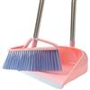 Roellgs Set di scopa e paletta antivento verticale manico lungo kit scopa paletta combinazione pulizia casa spazzare (rosa)