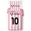 Jay Franco Messi Football - Set di biancheria da letto per bambini, super morbida, con federa, solo copripiumino (imbottitura non inclusa), colore rosa, 2 pezzi