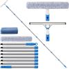 Mitclear Lavavetri Professionale con Manico Lungo(300cm), Tergivetro in Silicone e Lavavetri in Microfibra, Kit per la Pulizia dei Vetri per Bagno, Doccia, Specchi, Auto, Vetro, Finestre Alta