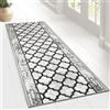 Floordirekt Tappeto passatoia con Motivo, Realizzato su Misura, per Cucina, corridoio e Soggiorno, Ornamento Vintage a griglia Orientale (80 x 300 cm, Limerick)