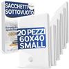 Stringari 20 Sachi S 60x40 cm - Sacchetti Sottovuoto Vestiti con Spessore 90 Micron - Buste di Qualità Superiore per Piumoni - Sacchi Salvaspazio per Armadi e Cambio Stagione