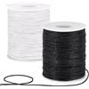 PH PandaHall 200 Iarde Filo di Cotone Cerato 1mm Cordoncino Cerato, Nero e Bianco Corda Cerata per Perline Braccialetti Collane Macramè Cucito Gioielli Fai Da Te