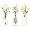 Generic 3 pezzi in metallo fiore arte da parete boho decorazione domestica minimalista sculture da parete elegante design floreale robusta costruzione in metallo bohemien decorazioni estetiche per soggiorno