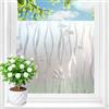 Shackcom Pellicola per finestre privacy autoadesiva 90 x 400 cm opaca pellicola privacy effetto vetro smerigliato ad adesione statica anti-UV pellicola decorativa con motivo a soffione per bagno