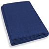 Home Tresor - Telo Arredo Copridivano Tinta Unita | Gran Foulard Divano 3 Posti e Letto Matrimoniale Copriletto Arredatutto | Mis. cm. 240 x 280 (Blu)