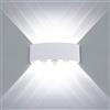 HAWEE Moderno Lampada da Parete LED Applique da Parete Impermeabile Alluminio Lampada da Muro Interno Esterno per Bagno, Portico, Camera da Letto, Corridoio, Soggiorno, Scale, 8W Bianco