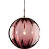 LANMOU Lampada a Sospensione Industriale Vintage, 1 Luce Lampade a Sospensione Vetro Sferica E27 Classica Plafoniere Soffitta Moderno Regolabile Lampadario da Soffitto, Ø20cm, Cavo 120cm,Rosso