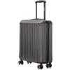 R.Leone Valigia Ryanair 55x40x20 cm Trolley Bagaglio a mano 4 Ruote Autonomo in ABS 2208 (Grigio, S Bagaglio mano 55x40x20cm)