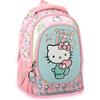 Maricart Zaino Scuola Elementare Hello Kitty 32x21,5x42 cm - Zaino Ovetto con 2 Compartimenti e Zip - Zainetto Bambina Ergonomico con Schienale e Spallacci Imbottiti