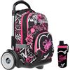 Shout Zaino Trolley Sganciabile 2 in 1 per Bambini Scuola Elementare e Media con Ruote in Gomma, 4 Scomparti e Portaborraccia - D-Touch Spray Girl C/Clip-On 32x20x43 cm 28L