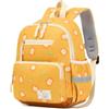 PROTAURI Zainetto Asilo Bambina Bambino con Cinturino Toracico, Zaino Bimba Asilo Riflettente con Fondo Pulibile, Zaino Asilo Nido Velluto a Coste Vintage für DIN A4 2-6 Anni, 9.2L, Giallo Leone