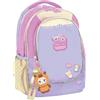 Maricart Zaino Scuola Elementare Milk Candy 32x21,5x42 cm - Zaino Ovetto con 2 Compartimenti e Zip - Zainetto Bambina Ergonomico con Portachiavi Abbinato