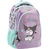Maricart Zaino Scuola Elementare Kuromi 32x21,5x42 cm - Zaino Ovetto con 2 Compartimenti e Zip - Zainetto Bambina Ergonomico con Schienale Imbottito