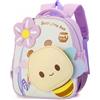 PROTAURI Zainetto Asilo Bambina con Cinturino Toracico, Zaino Bimbo Asilo Leggero e Impermeabile, Zaino Asilo Nido Animale Caricaturale per DIN A4 2-6 Anni, 9.5L, Viola