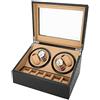 WUPYI2018 2 motori caricaorologi in pelle Display Box Caso di stoccaggio 4 + 6 Orologi Watch Box