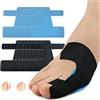 Waymaytecy 20 Pezzi Nastro Kinesiologico Pretagliato, Kinesiotape per Alluce Valgo, Nastro Kinesiologico per Dito Piede, per le Dita dei Piedi e l'alluce, Traspirante (Nero + Blu)