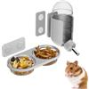 TOKAYIFE Set Magnetico per Alimentazione Roditori con Bottiglia d'Acqua & Ciotola per Terrari in Vetro Criceto Dorato Degù (Grigio, Montaggio magnetico)