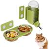 TOKAYIFE Set Magnetico per Alimentazione Roditori con Bottiglia d'Acqua & Ciotola per Terrari in Vetro Criceto Dorato Degù (Verde, Montaggio magnetico)