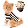 SELMAI Maglioni a Righe per Cani di Piccola Taglia Morbido Caldo Soffice Maglione Cucciolo Chihuahua Cappotto Bassotto Abbigliamento Gatti Animali Domestici Antivento Tempo Freddo Inverno Marrone M
