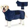 AOOTE Accappatoio in Microfibra per Cani, Accappatoio per Cani con Ve-Lcro, Abbigliamento Asciugamano Morbida Animali, Super Assorbente e Asciugatura Rapida, con Banda Retrattile Regolabile,XL