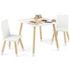 LIFEZEAL Set tavolo e sedia per bambini 3-7 anni, tavolo per bambini in legno, 50 x 59 x 48 cm, con 2 sedie di carico di 25 kg, set per la cameretta dei bambini, Kindergarten (bianco)