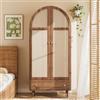 Wiuzo Armadio con cassetti, 79 x 50 x 175 cm (lunghezza x larghezza x altezza), porte in legno con rivestimento in lino, ampio spazio di archiviazione, armadio per camera da letto, soluzione di
