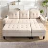 Lubvtti Divano angolare a L multifunzionali con poggiapiedi mobile extra-large + illuminazione ambientale a LED,divano 3 posti moderno,divano letto modulare (E-Beige)