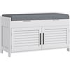 HOMCOM Panca Scarpiera Ripiano 6 Livelli Slim 90x36x50 cm Bianco/Grigio