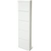 ZStyle Scarpiera Salvaspazio Stretta Slim in Acciaio con 5 Ante a Ribalta - Mobile Portascarpe Verticale per Ingresso, Camera, Corridoio, Garage, Hotel - Scarpiera con Antiribaltamento (Bianco)