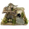 Ferrari & Arrighetti Casa di Campagna con Effetto Fuoco per Presepe, 220V, Bertoni Presepe Linea Natale, Materiali Vari, 16x22x18 Cm