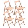 HOUSE COLLECTION, SET DA 4 SEDIE PIEGHEVOLI, SEDIA CLASSICA IN LEGNO, NATURALE, 44x44x80cm (HSC1394x4)